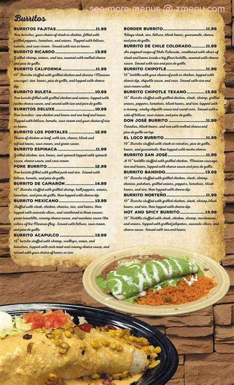 The <strong>menu</strong> for <strong>Los Portales Mexican Restaurant</strong> may have changed since the last user update. . Los portales mexican restaurant gloucester menu